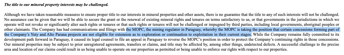 Dig into the footnotes of 10Q (2020) for Paraguay (been in footnotes since 2018)Wouldn't be a big issue if they told shareholders where things stand rather then hide it in footnotes