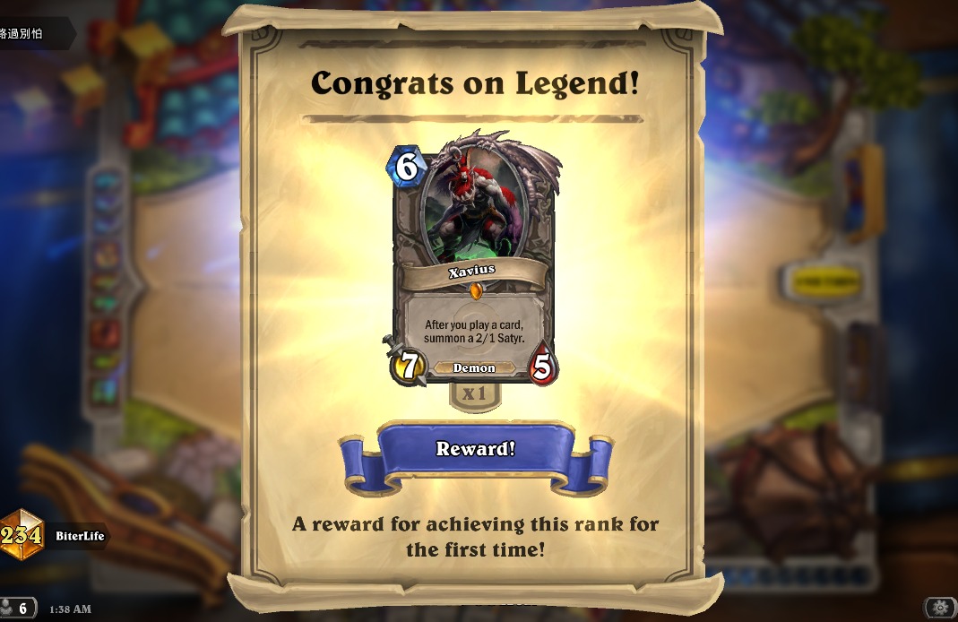 Se logro leyenda en Asia, un highlander sin cartas de la aventura, esta re comodo jugarlo, ahora a mirar que sucede en NA(Diamante5) y EU(Platino3)

Code: AAECAaIHHrQBsgLtAs0DmwWIB90I7/ECx/gCtIYDj5cDkpcD+5oD/poD/KMD8qUDhKcD9acDt64Dua4Dv64Dwa4D/q4Dqq8Dzq8D8LADgrEDkbED47QDy8ADAAA=