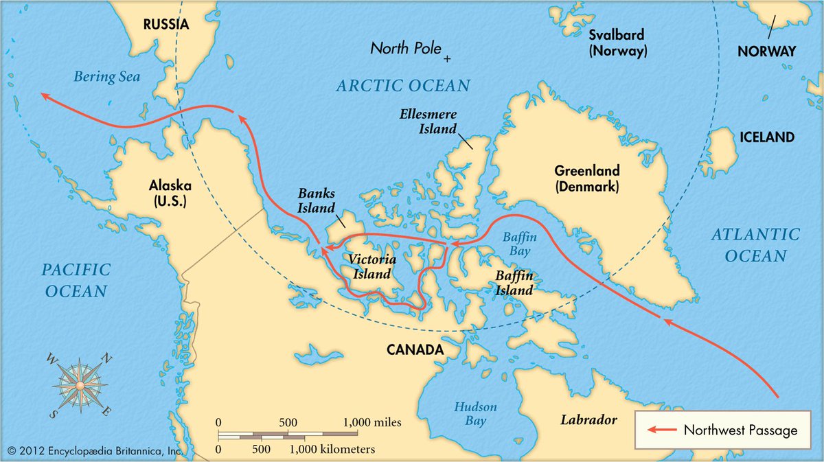 In 1845, aged 59, Franklin was invited to lead a voyage to discover the Northwest Passage – the Canadian Arctic waterway connecting the Atlantic and Pacific oceans. Finding it would make trading with the East easier and the treacherous Cape of Good Hope could be avoided.(4/9)
