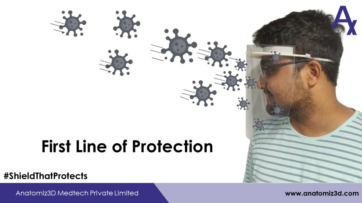 Anatomiz3D's tweet photo. Let this shield be the first line of protection against coronavirus and prevent the virus from reaching your eyes, mouth, or any part of your neck and face. To know more visit: https://t.co/CGuO20BCm8
Contact: +91 98193 78901

 #Coronavirus #covid19 #ShieldThatProtects https://t.co/98YeiNJUZG