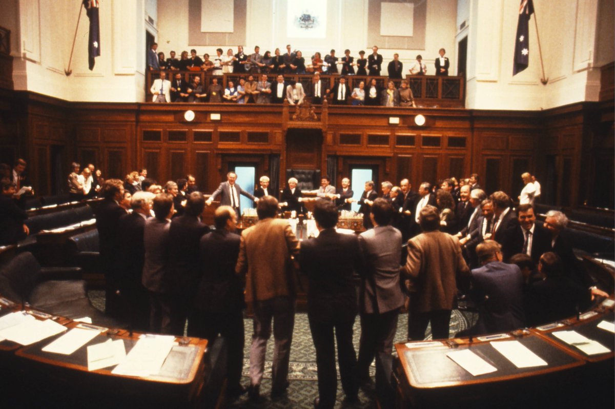 Also OPH was *super* not built with social distancing in mind...so lots of our fun archive photos just kind of make us miss human contact Photograph by Robert MacFarlane. Department of the House of Representatives. 1988