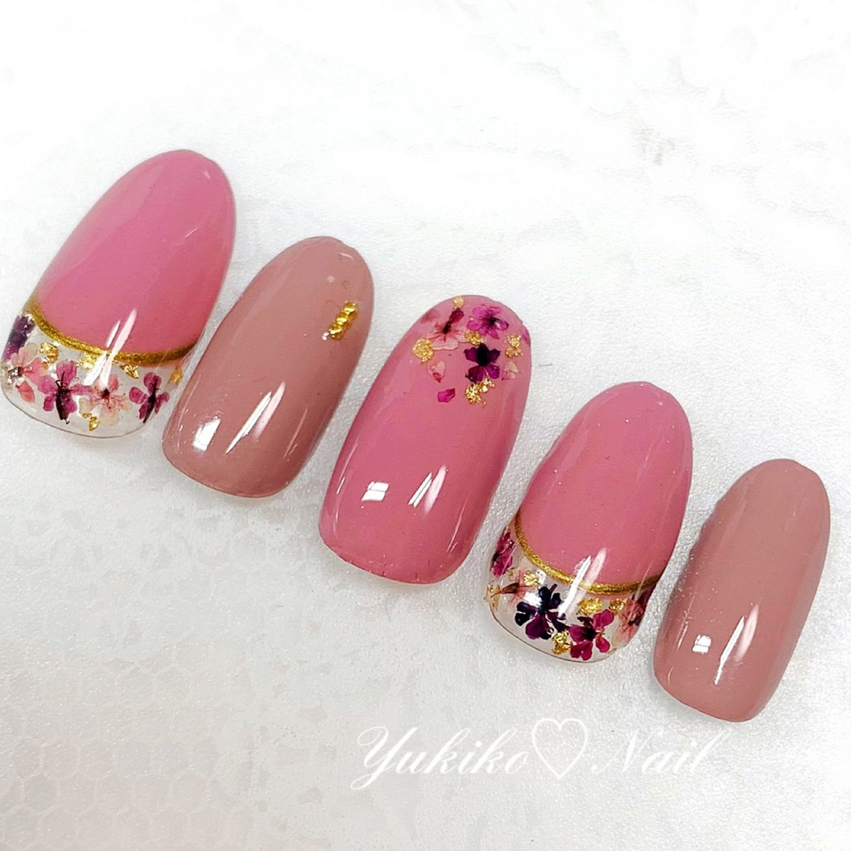 つかもと えんどう ゆきこ 要町ユキコネイル בטוויטר ハンド定額デザイン5000円 押し花 逆フレンチの大人春デザイン 華やかで上品なデザインとなっております よろしくお願いします ユキコネイル 春ネイル フレンチネイル 押し花ネイル 要町 要町