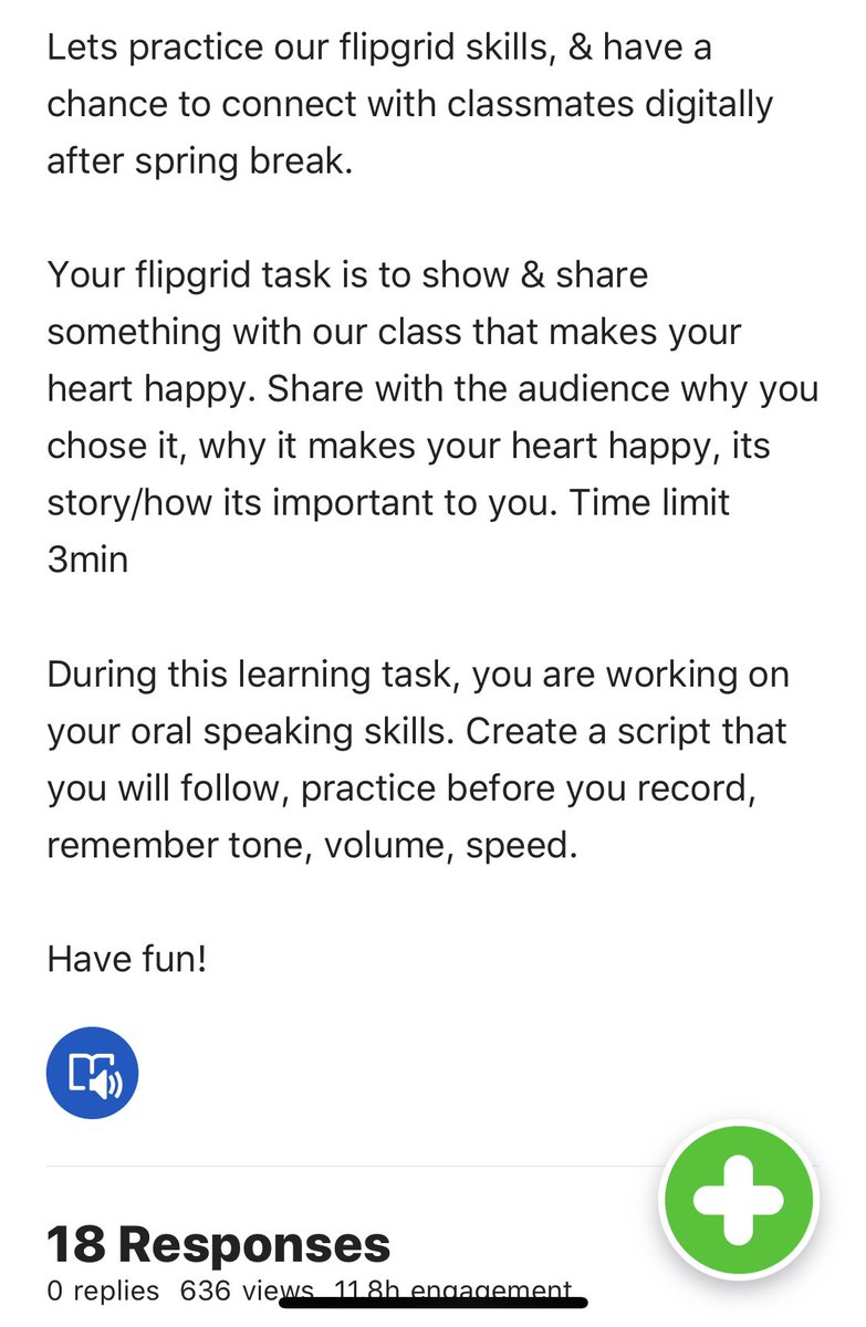 This week has been all about connecting with my students. I used flipgrid to host a show and tell~ what makes your ❤️ happy with my class, and it featured lots of pets, including mine! Meet Gus🐦 the highlight of our scavenger hunt! #sd36learn