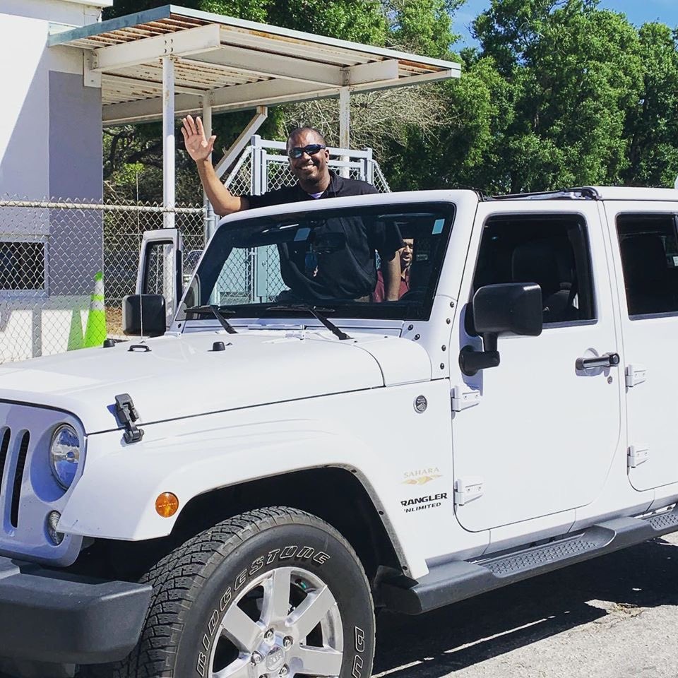 SSK8Tampa's tweet photo. Our AWESOME Leader, Mr Gaillard, led the parade today as we showed our students how much we miss them! #SSK8Proud #WeAreSSK8 #StillDiscoveringTheKeysToSuccess https://t.co/T1ebVYGim1