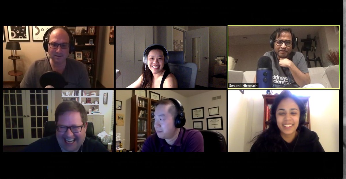 Live view of #COVID19 @NephJC_Podcast Episode 2 taping tonight, with guest @keepingitrenal!