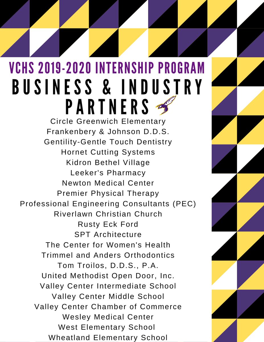 vchsinterns's tweet photo. Thank you to our outstanding 2019-2020 business partners for providing such valuable learning experiences for our young professionals! https://t.co/p9sl7zfGZ0