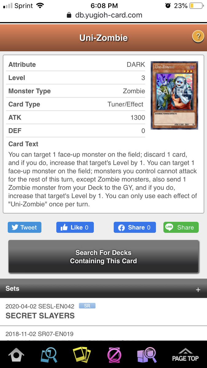 empemparedado's tweet photo. @YuGiOh_TCG easily Uni-Zombie. What’s there not to like about this zombie 🧟♂️ staple card 🤝 #SecretSlayers https://t.co/20x573GNU3