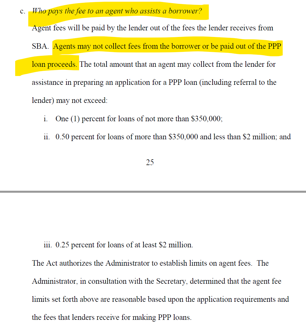 16/REALLY important point here for CPAs, attorneys, and other persons assisting borrowers with their  #PPP loan apps. YOU CANNOT CHARGE THE BORROWER DIRECTLY!Your fee will be paid by the lender, and cannot exceed certain amounts.