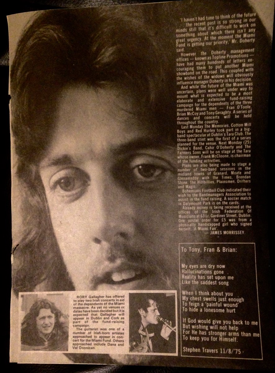 MiamiShowband's tweet photo. When I was recovering in hospital from my injuries, I found it difficult to talk about my Miami Showband friends. My wife, Anne, who was only 21 suggested that I write something instead so I wrote this to Tony, Fran and Brian. Perhaps it can help someone who has lost a loved one. https://t.co/brVjfqHq1I