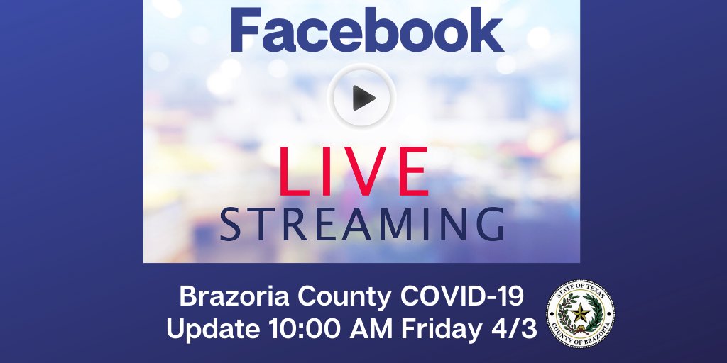 Brazoria County COVID-19 Update 10:00 AM Friday 4/3
facebook.com/BrazoriaCo/