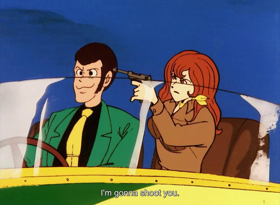 Now I'm not entirely knowledgeable about gun safety but I don't think you should do that, Fujiko.