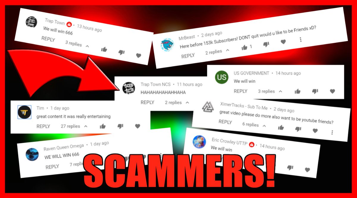 MichaelFessey's tweet photo. TIM, TRAP TOWN, XIMERTRACKS, MRBEAST, WESTON + MORE STRIKE AGAIN!! SCAMMER COMMENT WAR!!
.
https://t.co/DWI1oQVV1g
.
.
#whatshallwedonext #Tyler #XimerTracksSubToMe #XimerTracks #TheComicalCanadian #TrapTown #JohnGreen #TrapTownNCS #Tim #WestonVaughn #Shviko #MrBeast https://t.co/BdDnPqiIXP