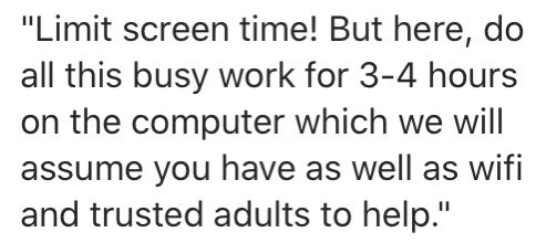 curlsywhirl's tweet photo. School folks: this is a real comment from a real parent who is juggling a million things. Let’s think about how we can support busy families rather than inundate them with one more task. #RelationshipOverRigor https://t.co/WEiDuoWxrZ