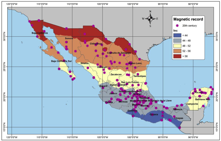 BCCT_UNAM's tweet image. #SpatialDistribution of historical geomagnetic measurements in Mexico. DOI: doi.org/10.1016/j.jsam… KW: #Geomagnetism #HistoricalRecord #science #sciencetwitter #BCCTcomparte