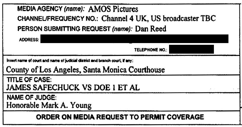 ROBSON & SAFECHUCK NEW CASE UPDATES:This past month Dan Reed filed a request to record the court hearings—a sign he remains obsessed w/ MJ & working behind-the-scenes for future LN content.This request was granted but with restrictions to not film judge, witnesses or jurors.