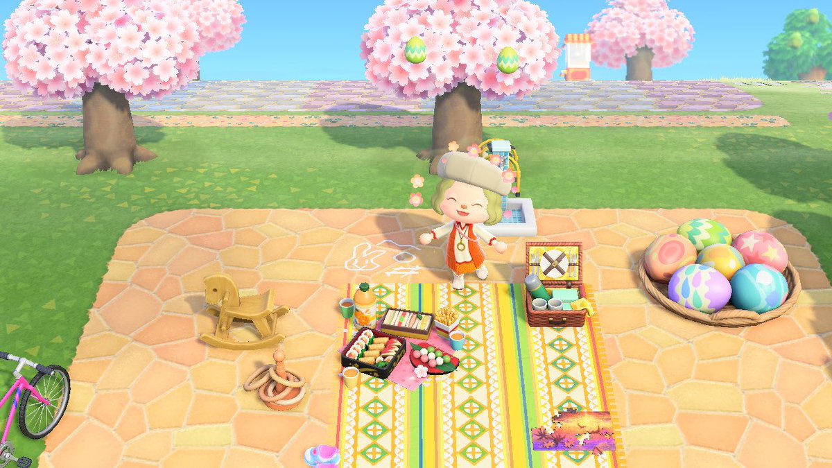 Twitter 上的 本谷紗己 さっぴょん お花見 に合うレジャーシートつくりました お花見セットが思ってたより大きかったので9枚使いましたが6枚でも可愛く敷けます ビーチっぽいのも Ma 9815 3066 26 どうぶつの森 Animalcrossing Acnh Nintendoswitch