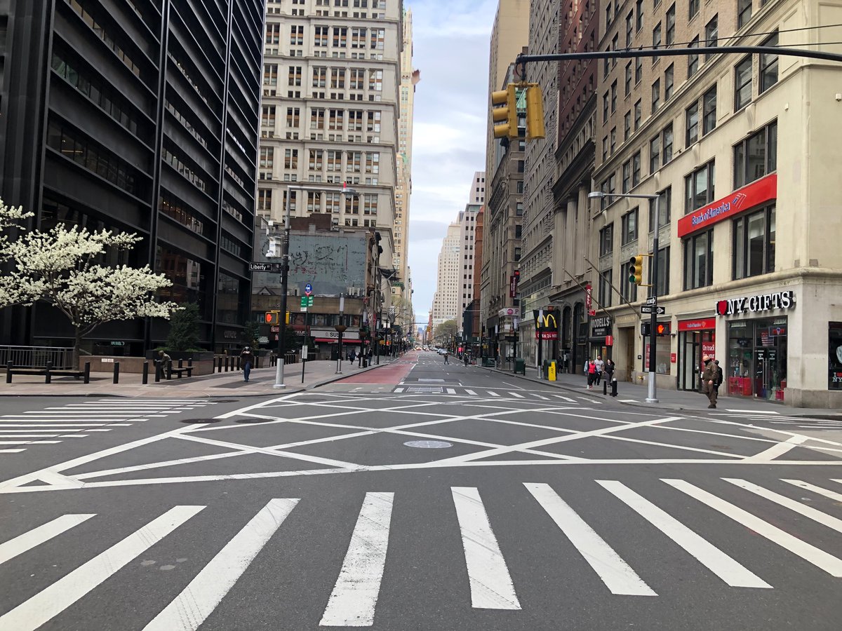 2. It was quiet, but not the quietest I’ve ever biked through Manhattan, tho oddly quiet for a lovely weekday afternoon. You can stand in the middle of Broadway.