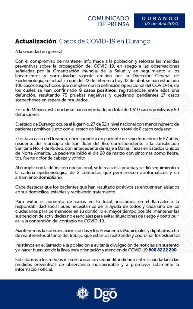 SSDurango's tweet photo. #ATENCIÓN https://t.co/6oKml6d5KX