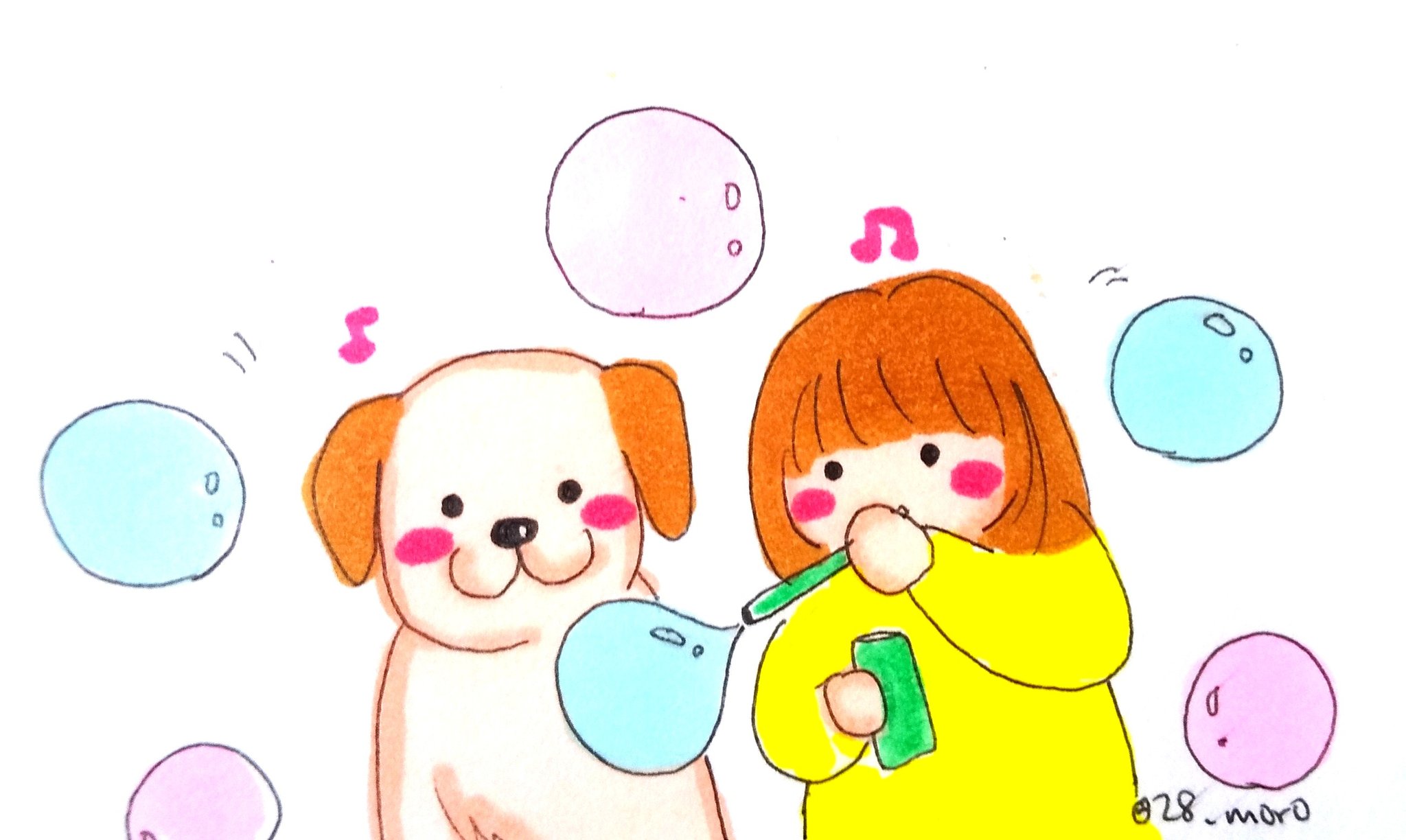 تويتر Moro على تويتر シャボン玉 イラスト 犬 手書き T Co Kousnt3wam