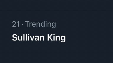 SullivanKing's tweet photo. BRUH I’M TRENDING FOR THE FIRST TIME ON TWITTER Y’ALL ARE THE BEST LOL RAGE FUCKIN NATIONNNN https://t.co/yfPLuW5JWr