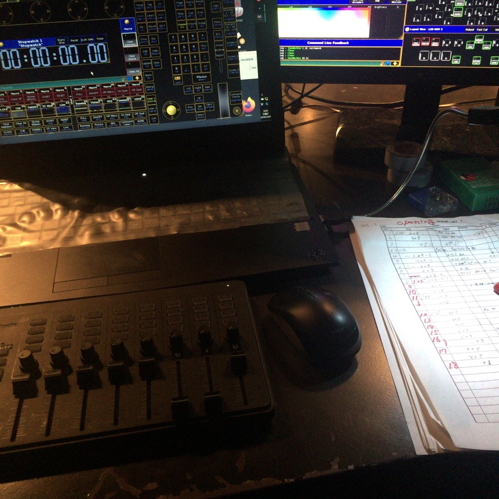 「おどらぼ」出来た事→ムービング10台LEDPAR7台使い切る gMA2でライブ卓寄りのオペ：反省→Position取り甘い　10台以上のEffect引き出し少ない：来年やりたいこと→Washタイプのムービング導入
さて、いつもはこの反省を活かす次の現場があったが、、、いきなり来年になったりしないよな。。。