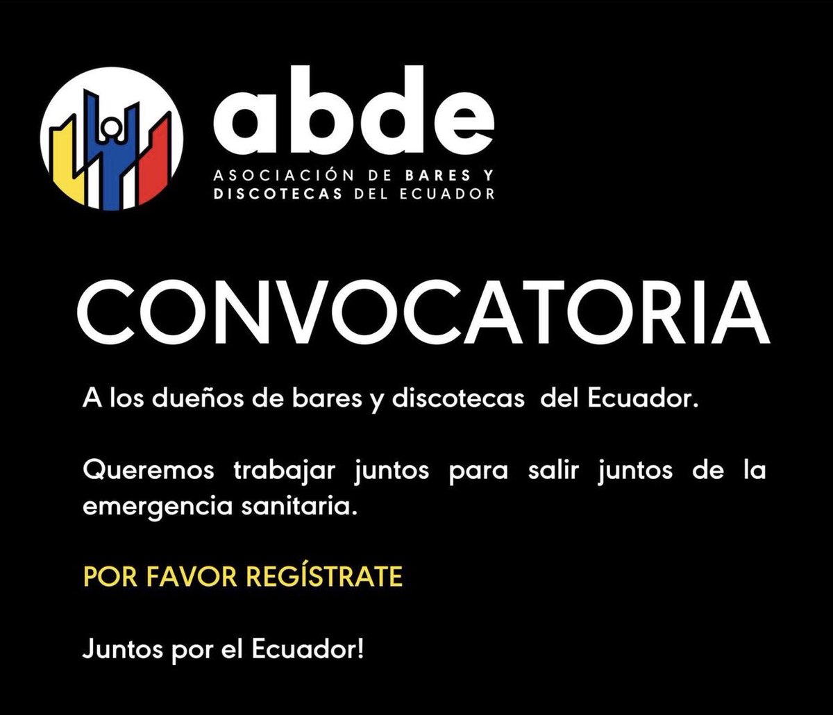 Asociación de Bares y Discotecas del Ecuador tweet media