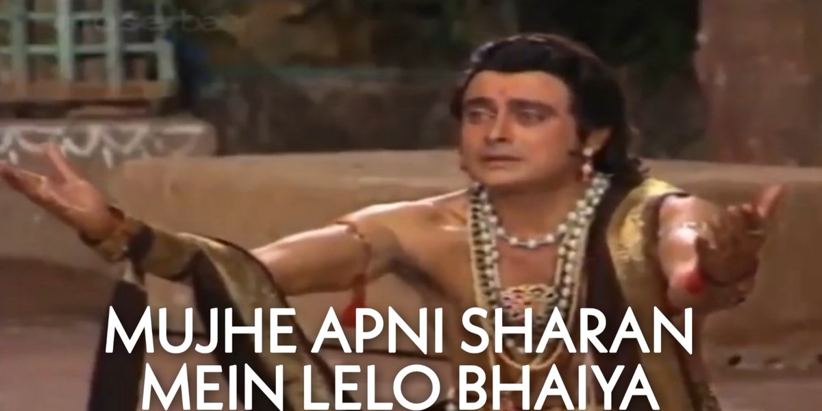IndianMemer4's tweet photo. MY LITTLE #brother after getting beaten by his #Friends 
#FridayThoughts 
#Ramayanmemes 
#Ramayana https://t.co/mbJz6ekCfq
