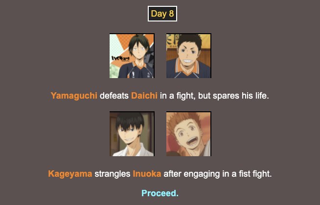 Day 8(will skip status update)Kageyama-