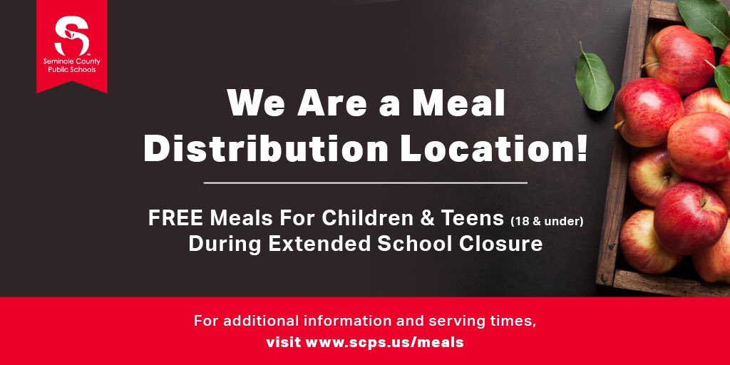 TeagueMSTigers's tweet photo. SCPS families, Teague MS is a meal distribution location! We encourage all children and teens (18 and under) to visit us Monday-Friday between 10:30 and 1:00pm in the car loop for a FREE, nutritious breakfast and lunch! For additional information visit https://t.co/U6ZOpZQ7wU. https://t.co/tzOJeT8nDx