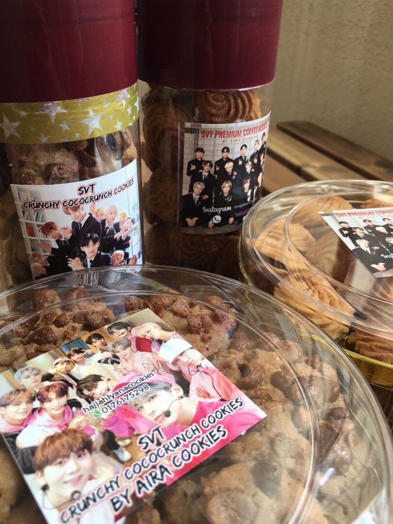 liana_sapuan's tweet photo. For munching2 at home 
SVT Premium Coffeekisses and SVT crunchy cococrunch cookies mini bottle RM18 each

Come gais !! Grab it!!
#cookiesforsale
#seventeen
#SEVENTEEN_Fallin_Flower 
#ilovecookies
#homemadecookies
#malaysia https://t.co/810YKyfduV