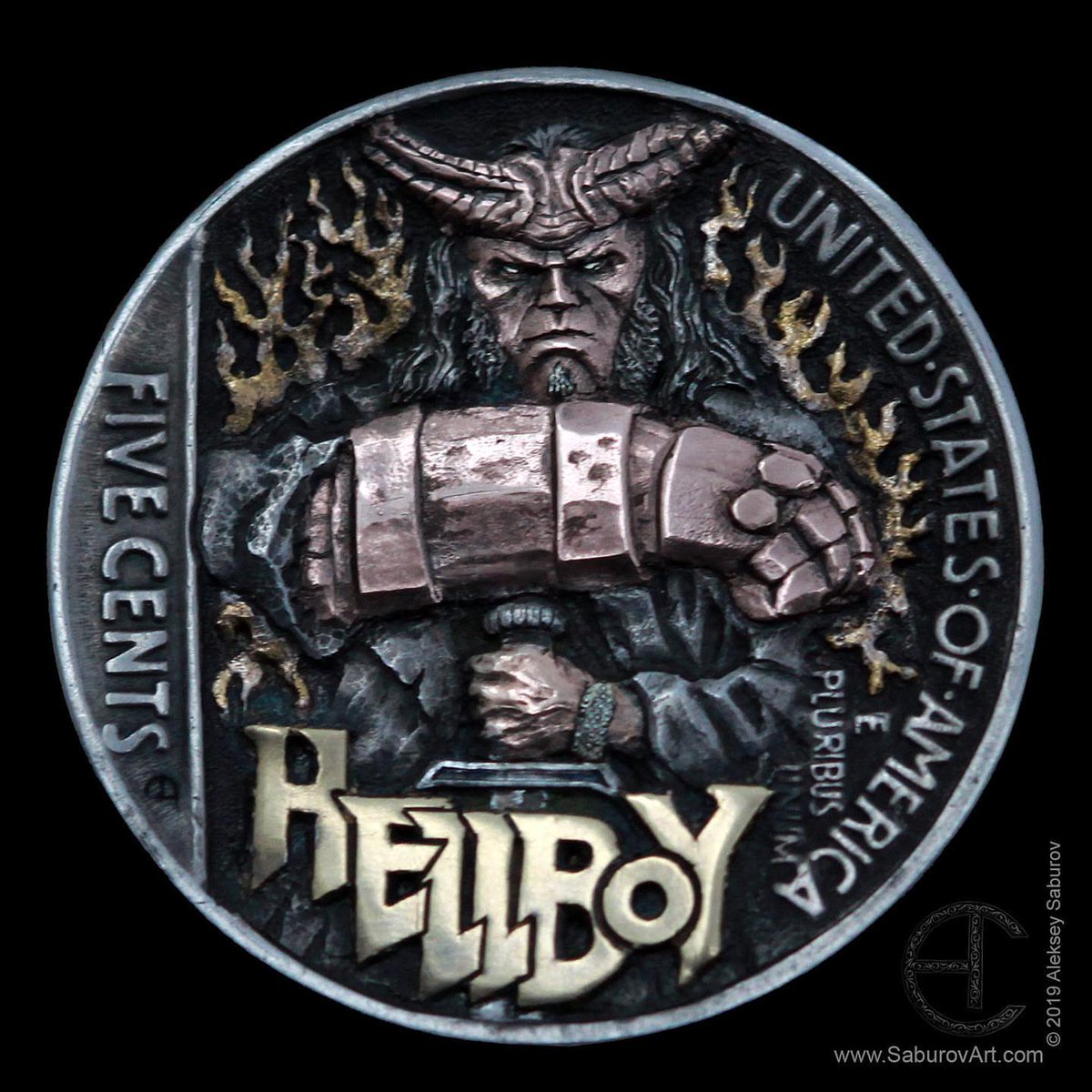 Hobo Nickel Society Otd 4 2 04 Hellboy Supernatural Superhero Film Starring Ronperlman Was Released U S Hobonickel Coincarving By Alekseysaburov Saburovart T Co 3pdnvdpnyv