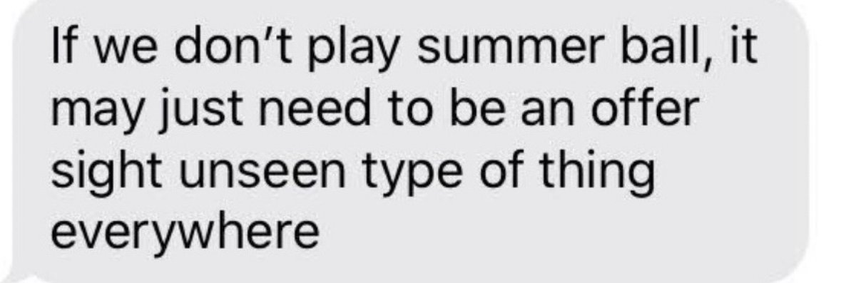 TALKbaseballUSA's tweet photo. 🚨 Got this text from a NCAA D1 Recruiting Coordinator 🚨
With some HS states canceling their seasons and summer ball up in the air...more and more college programs will be reaching out to organizations like ours for advice on players. #talkbaseballusa #timetojoin https://t.co/5BDpuMfRxV