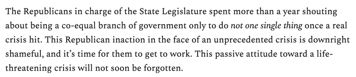 "The Republican-led Wisconsin State Legislature has not taken one single action since the crisis hit. Not. One." The legislature ripped powers away from  @GovEvers after he was elected and before he was sworn in. Now, as people die, silence. Read this: https://recombobulationarea.substack.com/p/discombobulated-edition-on-covid