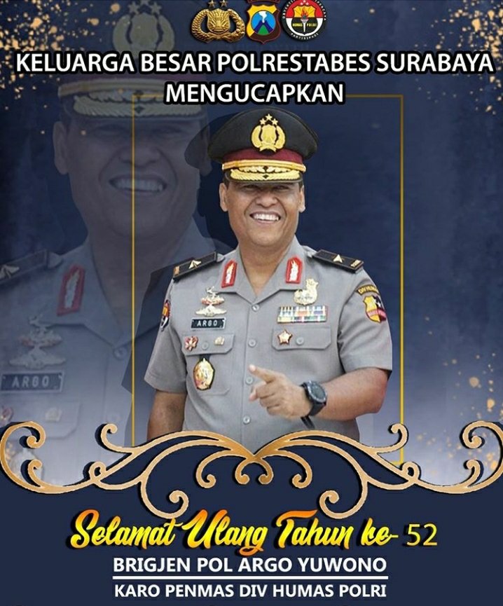 Selamat Ulang Tahun Brigjen Pol Argo Yuwono 

Karo Penmas Divisihumaspolri