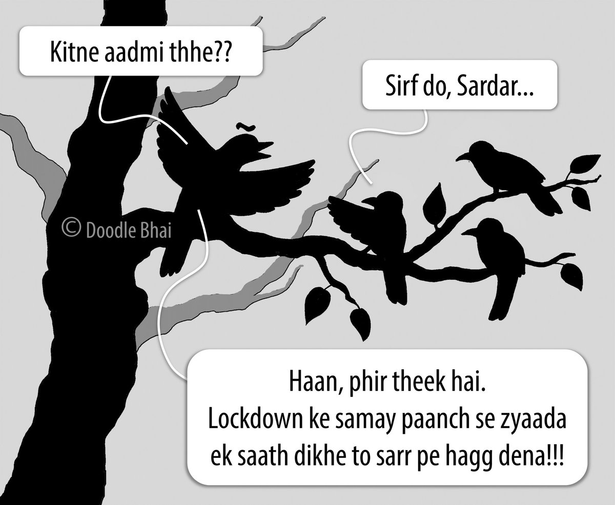 Doodlebhai's tweet photo. Avian policing.

On a lighter note, what do you call a very poor joke by a bird ?? A pun-chee 😛😆😆
#doodlebhai #lockdownindia #animalhumor #birdhumour #Covid_19india #Coronaindia #StayHome #StaySafe #SocialDistancingNow #DigitalArtist #sholay #gabbar #gabbarsingh https://t.co/98qVwWcj9x