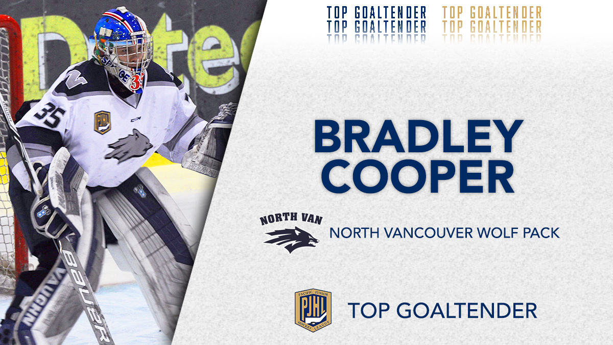 The #PJHL award for Top Goaltender goes to Bradley Cooper of the North Vancouver Wolf Pack.

@bradleycooper01 @northvanwolfpac