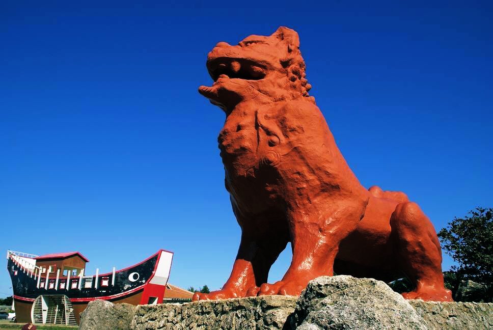 4月3日【シーサーの日】ฅ^•ﻌ•^ฅ 残波岬🌊のシンボル【残波大獅子】は高