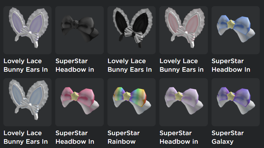 Potionorbs Blm On Twitter Choose 1 Bunny Ears Choose 3 Bows - black rabbit ears roblox