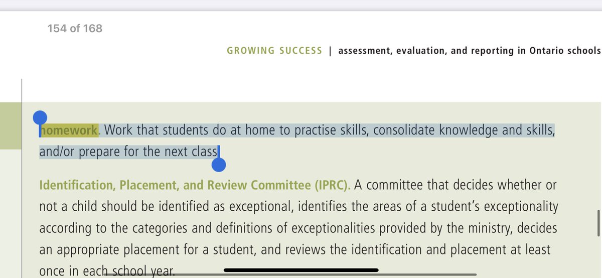 6) What students are doing now isn’t “homework” when business was usual. Yes they are doing work at home. “Homework” isn’t meant to be evaluated, but by this definition below what students will be doing now isn’t “homework”. See next tweet.