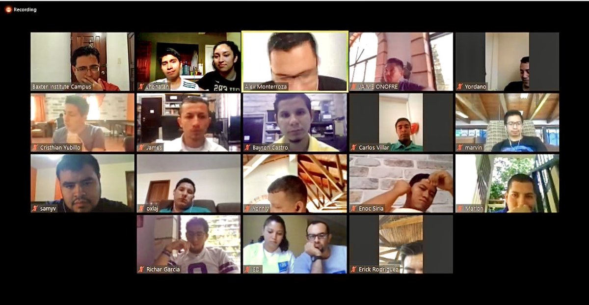 Steveteel's tweet photo. At Baxter we continue with classes! Here are the third-year students with Professor Selvin in his online theology course.
#Baxterclasses #Baxteronline https://t.co/yAXVgiJcUz