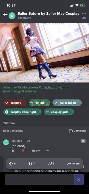 lol every time I post any of my cosplays to imgur/Reddit i get downvoted and weird/racist comments that<a href="/tag/mooniemonday"class="tags"><span>#mooniemonday</span></a>