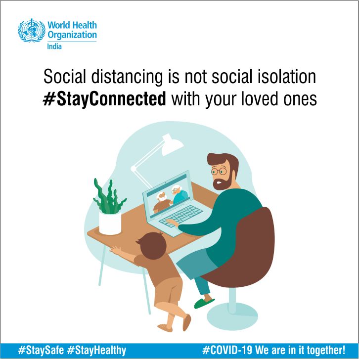 WHOSEARO's tweet photo. Social distancing to arrest  #coronavirus #COVID19 #pandemic spread is not social isolation
#stayConnected with your loved ones https://t.co/EDxzhFQmej