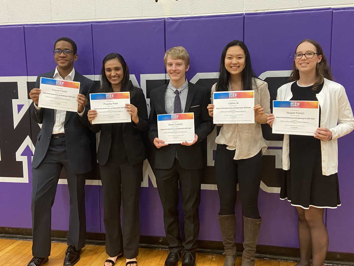 Congratulations to Niles West SIRS Research students, Priyanka Patel (2nd from left) and Daniel Cudzich (3rd from left) who qualified for the 2020 ISEF International Science Fair.