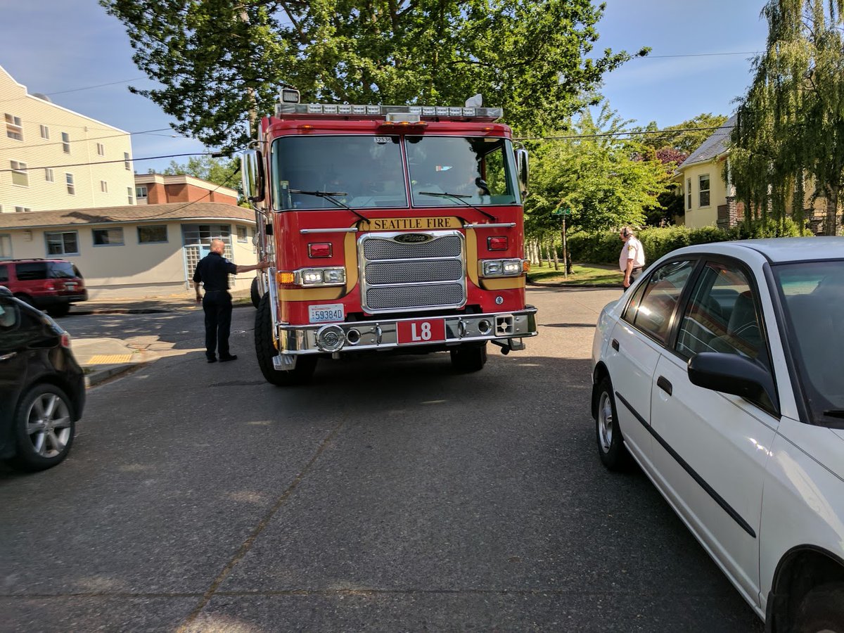 Ladder truck... We sometimes get to ride on them too! No driving though.