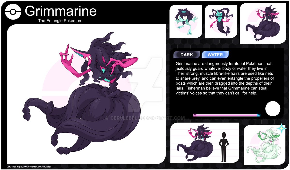 cerulebell's tweet photo. Grimmsnarl or Grimmarine? Life's full of tough choices isn't it? #fakemon #fakemonart #regionalvariant #regionalevolution #impidimp #morgrem #ursula #cecaelia #opelliaregion https://t.co/CwiFgFKPlM