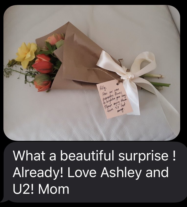  #SocialDistancing day 21, part 2: hey you fools, if you send your mom flowers you might learn how much she loves your fiancée and Achtung Baby