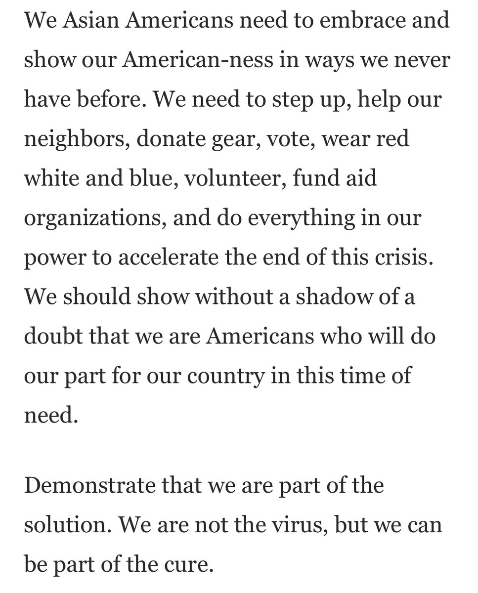 Here's where he gets Cathy Newmanned. The reading is that Andrew thinks Asian Americans have to prove their loyalty to Americanness.That's not what he's saying.He's saying that it *helps* change the circumstances in which racism flourishes.