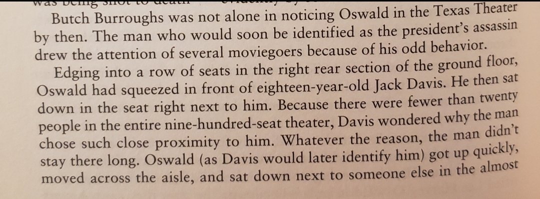 Anyway it feels a bit weird to skip over the shooting but I'm gonna highlight other random tidbits that blew my mind.For instance, L.H.O. seemed to be trying to meet a contact at the Texas Theater on 11/22. He kept standing up, moving around, sitting next to different people.