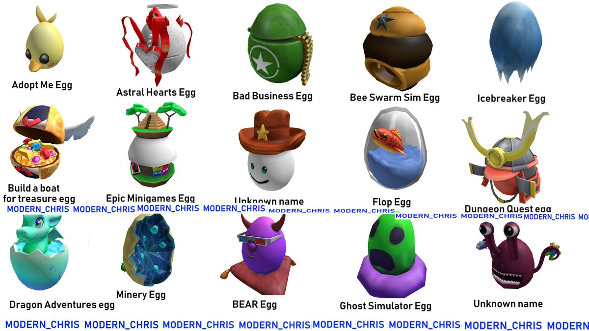 Left On Twitter Leaks For 50 Eggs Name Roblox Egg Hunt 2020 Images From Modern Chris - leaks 3 new eggs roblox egg hunt 2019