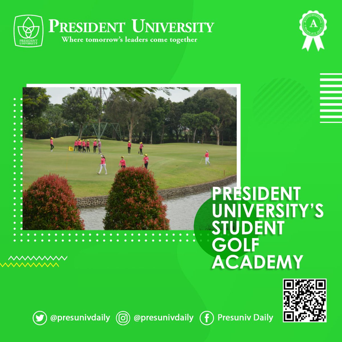 president_daily's tweet photo. Hai Presunivers!
Udah pada tau gak sih President University punya golf academy? Selain melatih fisik dan kardio, manfaat bermain golf juga melatih kalian dalam pengambilan keputusan dan strategi bisnis loh 😎😎😎

#Presunivers #PresidentUniversity #Iampresunivers #Golfacademy https://t.co/hWV5tsqzYA